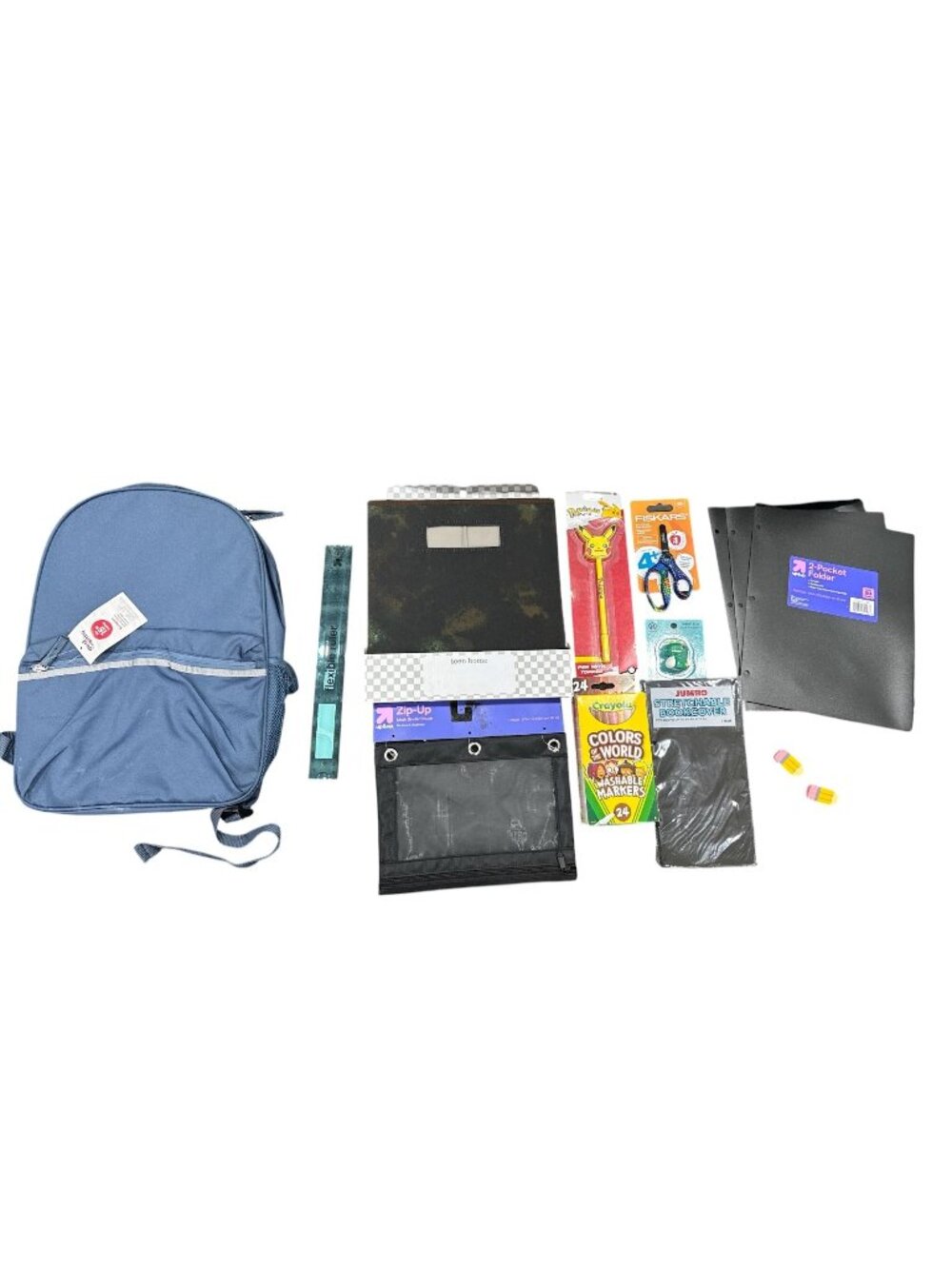 14 pcs. Back-To-School Supplies Set With Backpack, Folders, Markers, Pencil Case